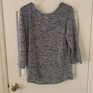 Market & Spruce Tie Back Marled Blue Sweater
